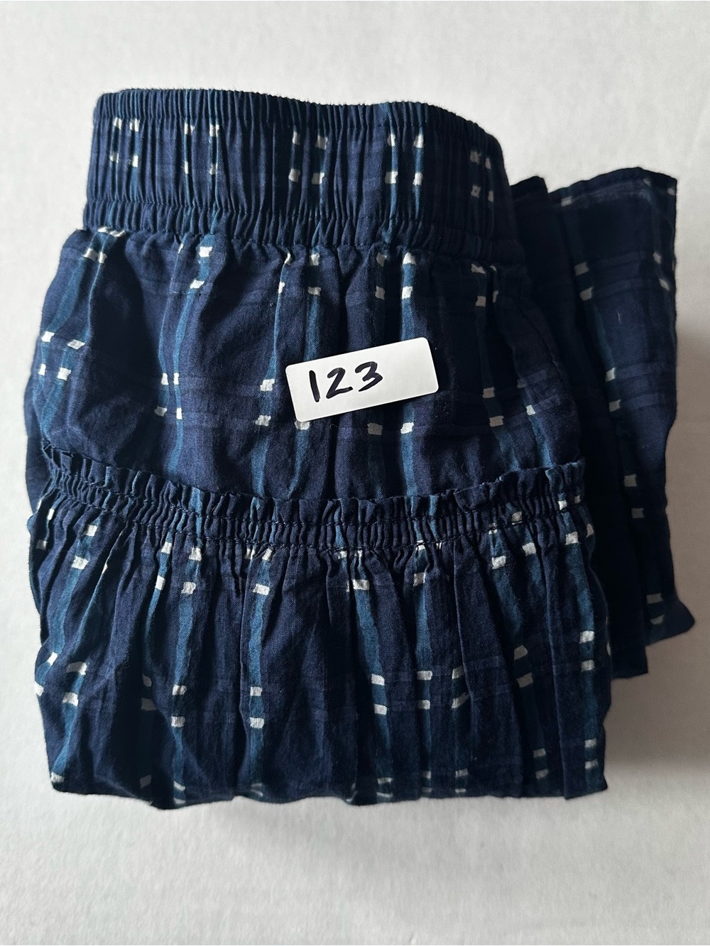 Madewell Shibori Indigo Plaid Pull-onTiered Midi Skirt - Sz S Bohemian, Preppy - Picture 8 of 8